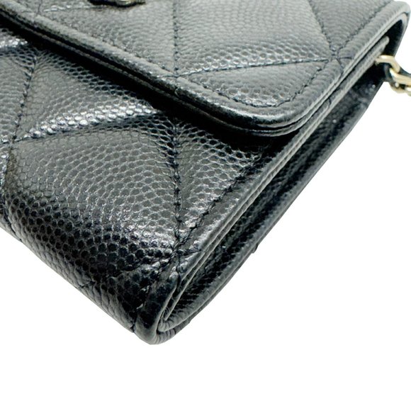 CHANEL Matelasse Mini Chain Wallet Black Caviar Skin 2022 - Picture 4 of 12